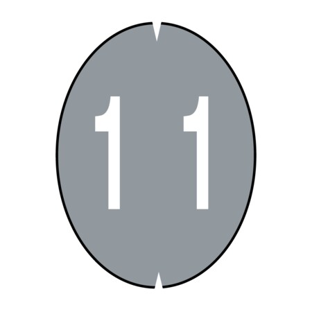 Nevs Filing Labels - Large - Number 1 1-1/4" x 1-1/8" Gray XN-OVAL 1